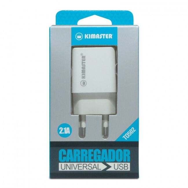 Adaptador de Tomada Usb Kimaster Universal TO-502 - Branco